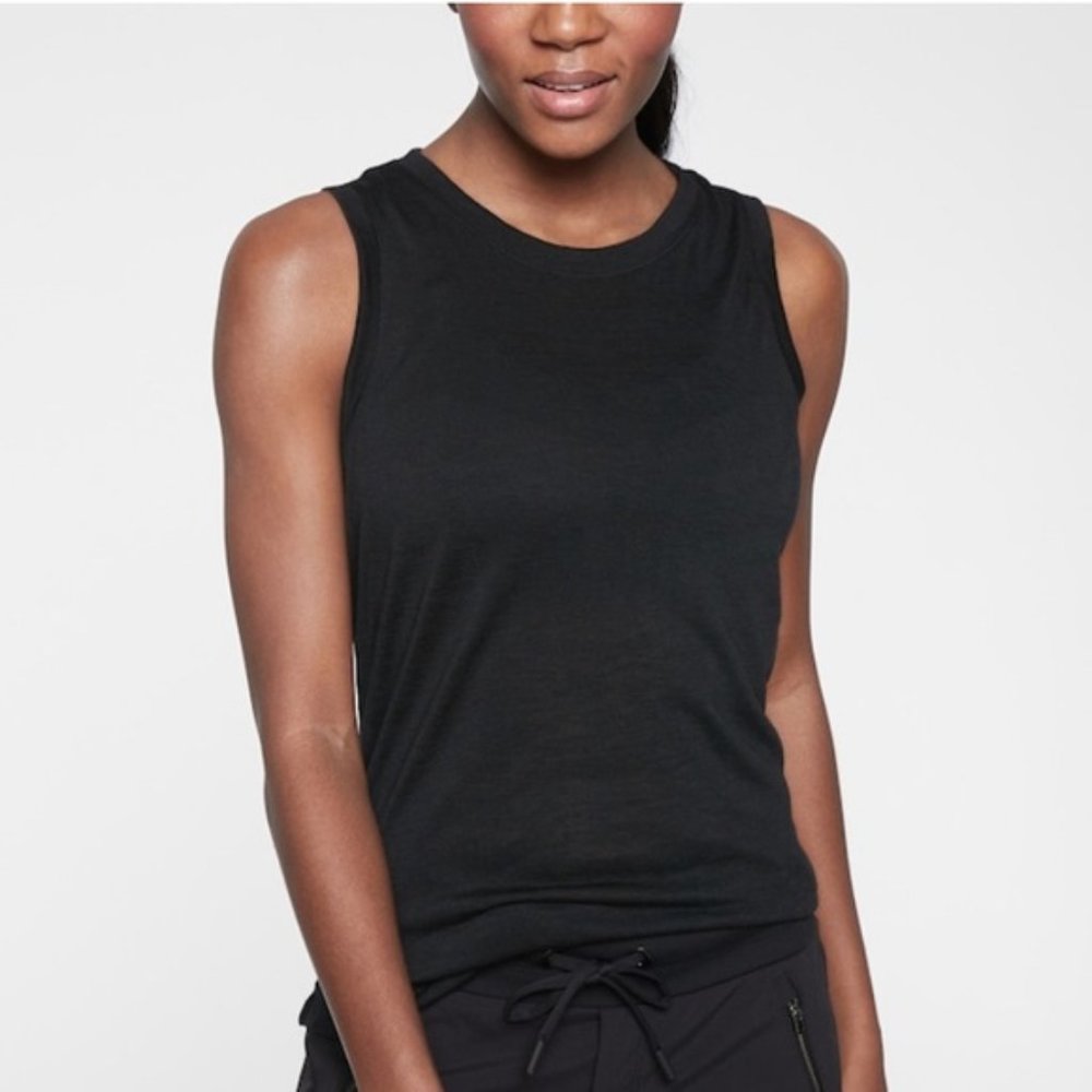 Athleta Ultimate Cross Back Tank Top Black - Picture 3 of 7